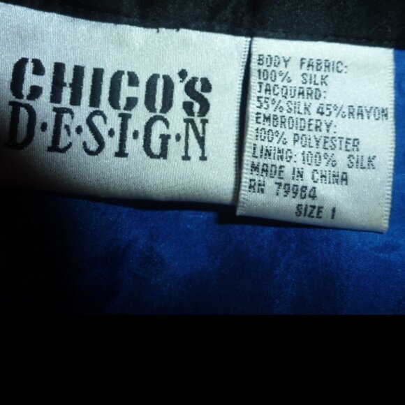 Chico’s Design Embroidered Silk Jacket – Women’s Size 1 (US) - Picture 8 of 14